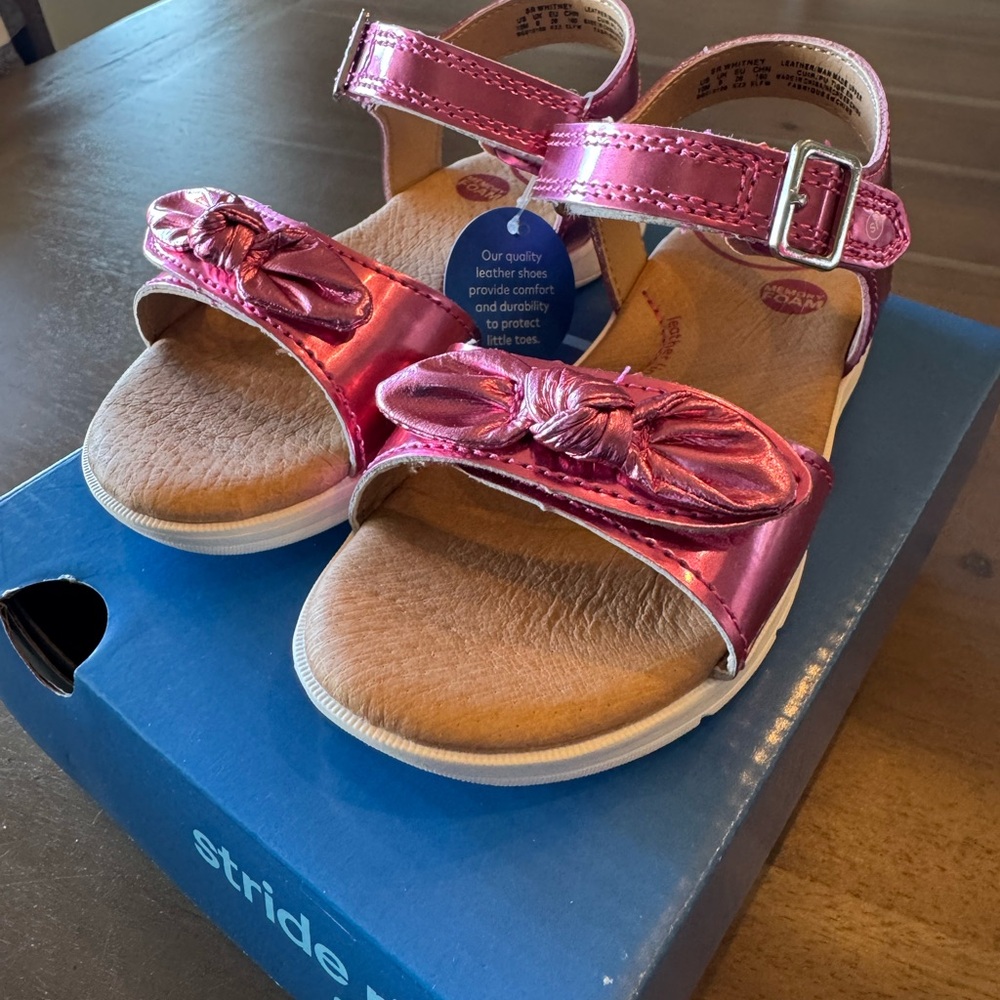 Stride Rite Metallic Pink Kids Sandals